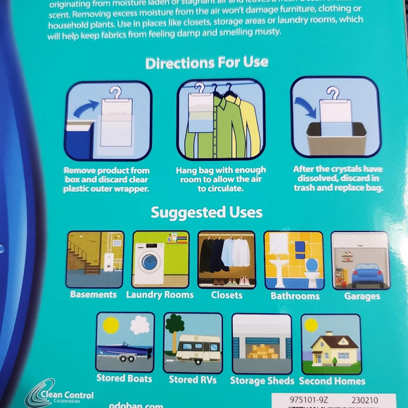 NEW OdoBan OdoSorb Moisture Absorber Bag Ocean Breeze, 9.8 oz Bundle Pack 2 - Picture 4 of 4